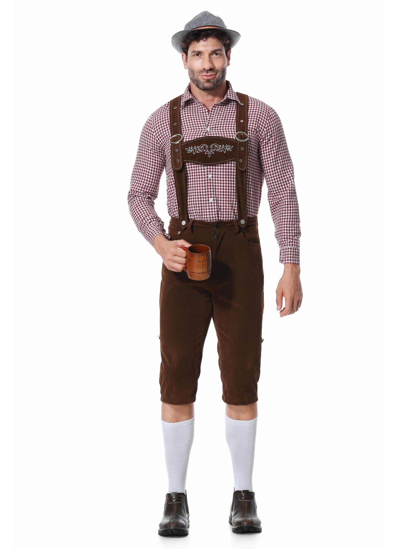 Oktoberfest Kostüm für Herren im traditionellen bayerischen Trachtenstil in Schwarz und Braun